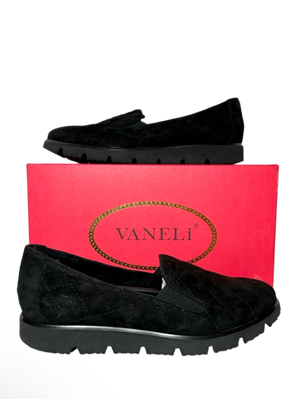 VANELi Juana Quilted Black Suede Slip-On Loafers US 10M New in Box